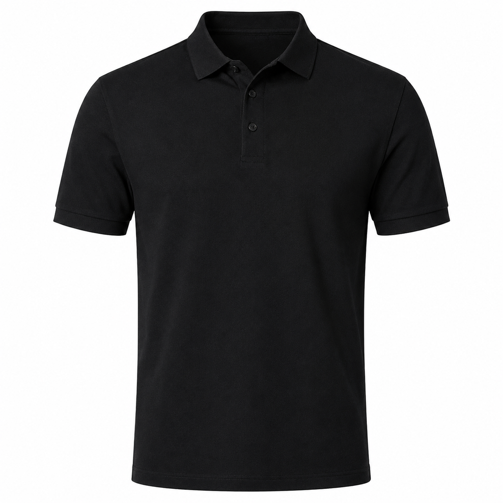 Premium Cotton Piqué Polo – Black | Hensky Thurs
