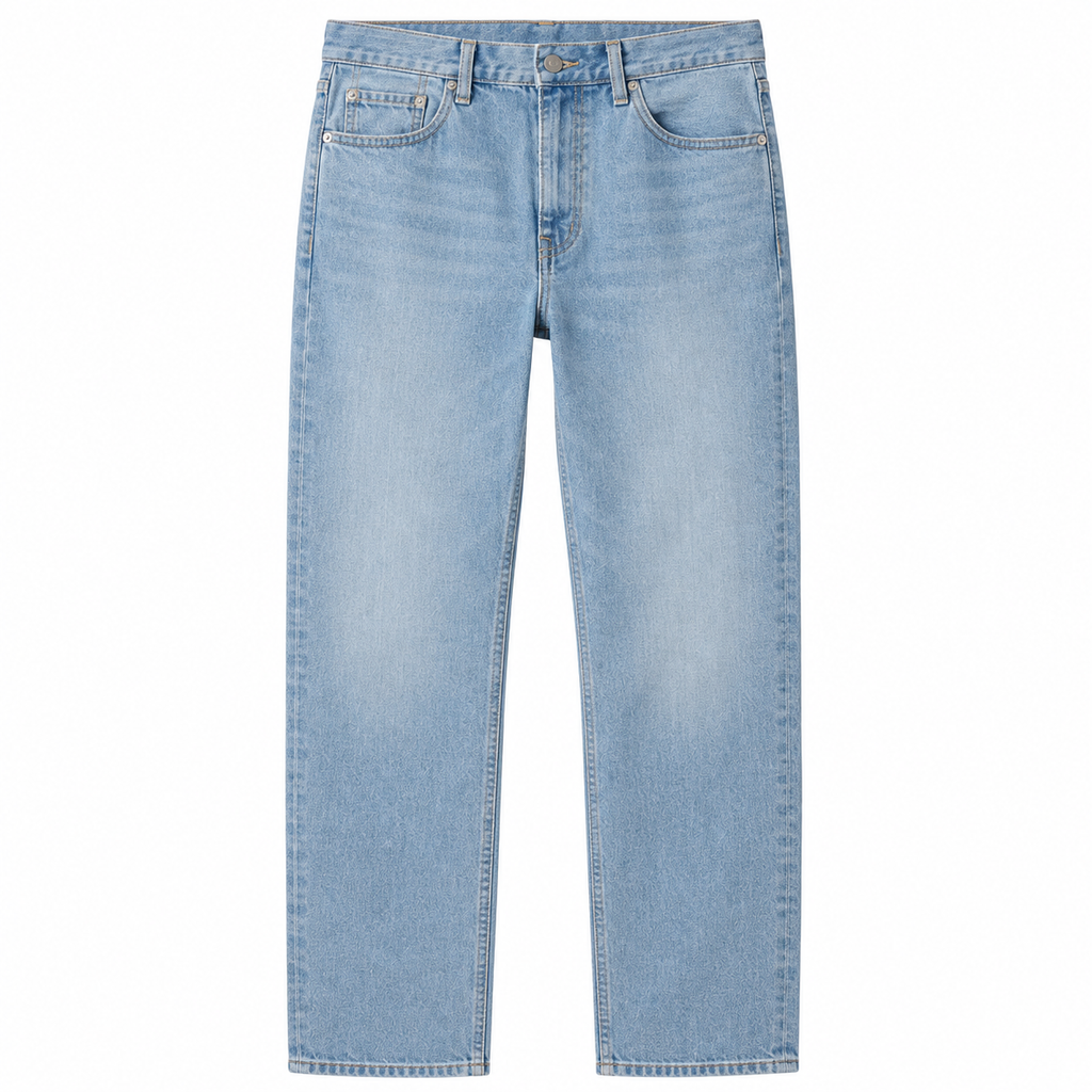 Premium Straight Fit Denim Jeans – Light Blue | Hensky Thurs