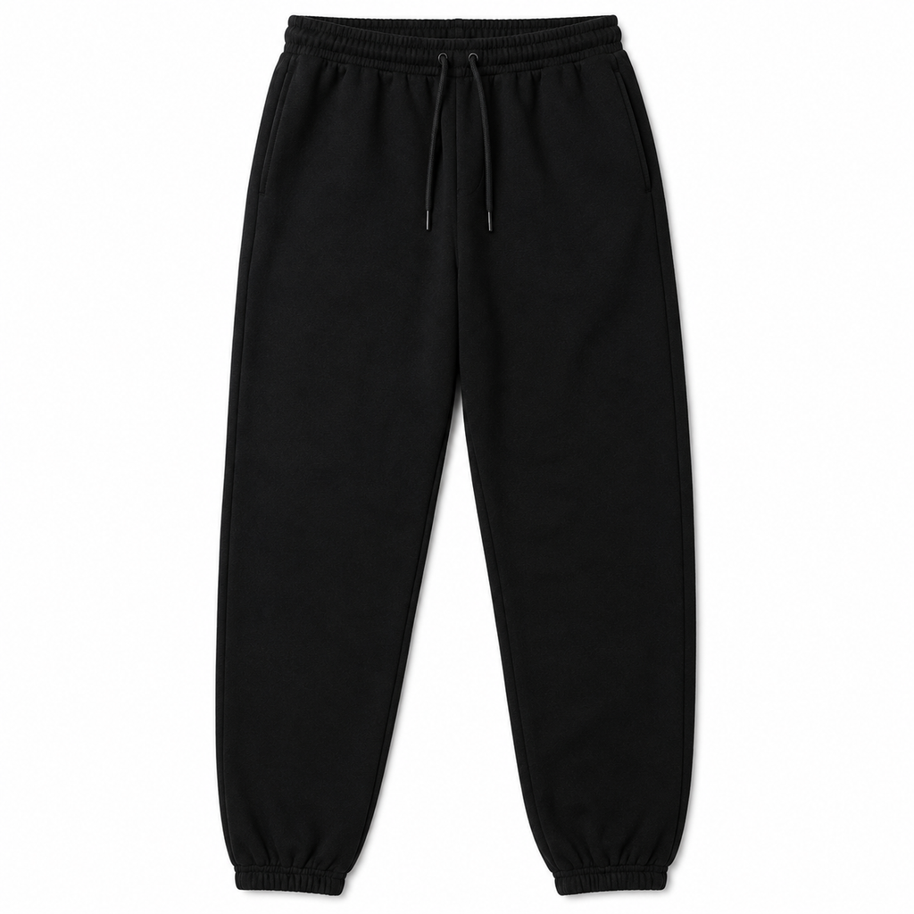 Premium Cotton Fleece Joggers – Black | Hensky Thurs
