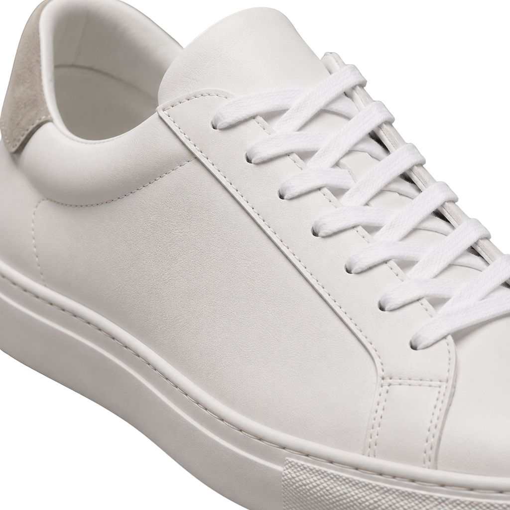 Premium Leather Low-Top Sneakers – White | Hensky Thurs