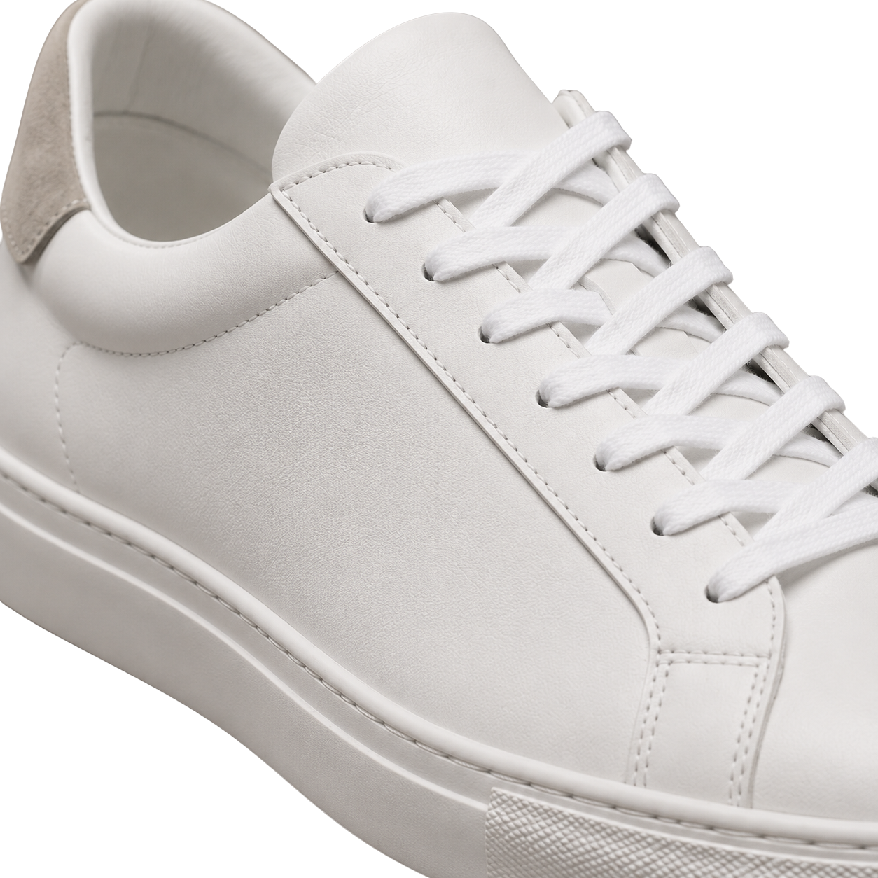 Premium Leather Low-Top Sneakers – White | Hensky Thurs