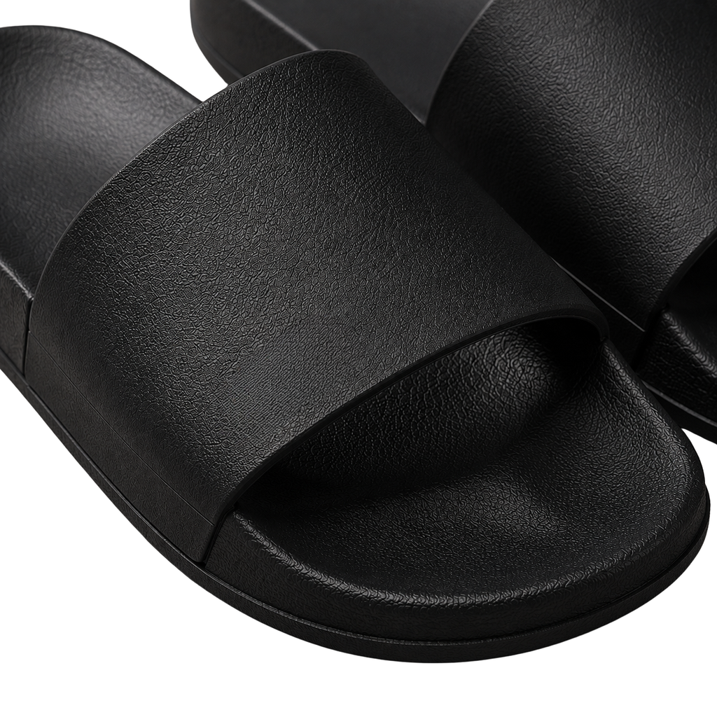 Premium Contoured Slide Sandals – Black | Hensky Thurs