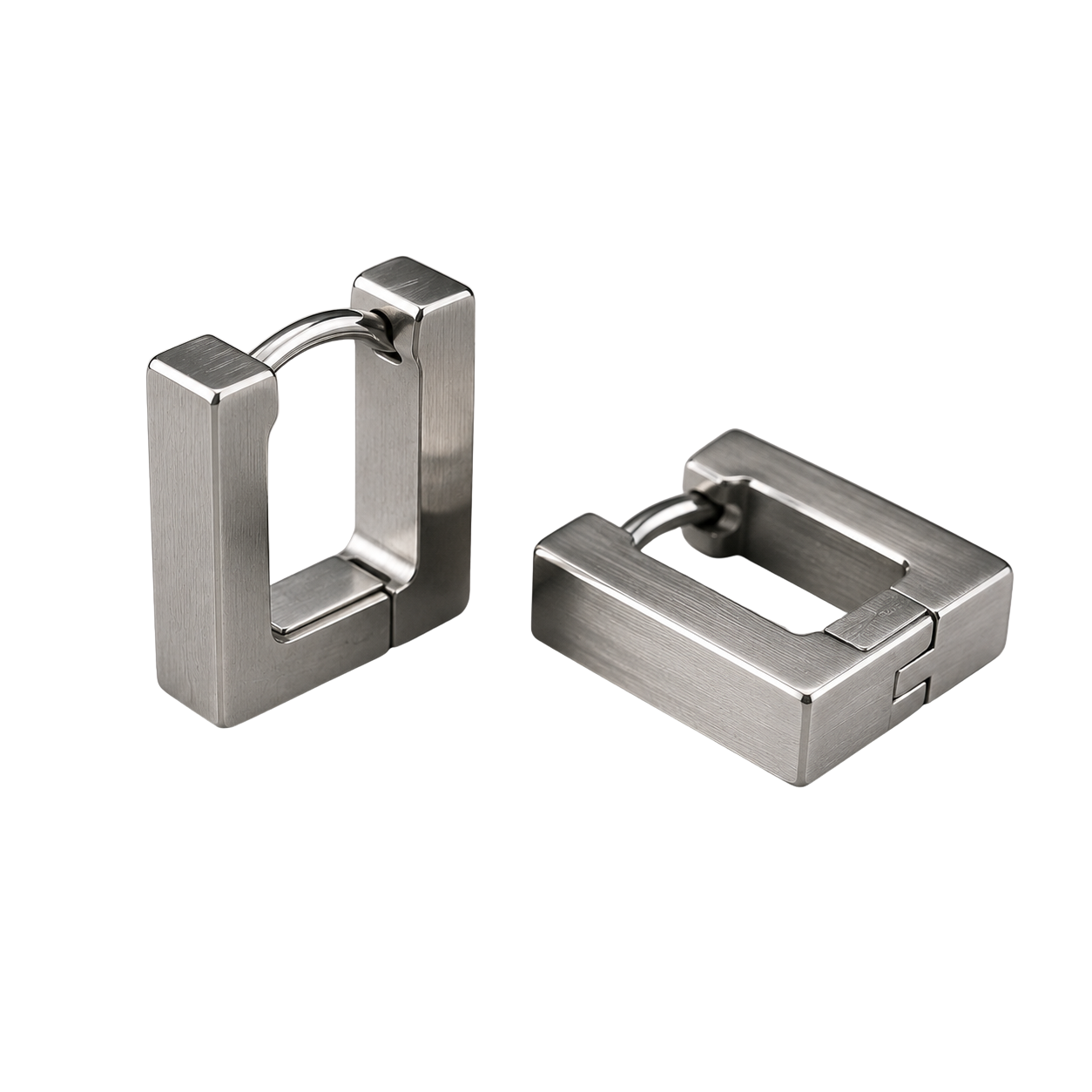 Geometric Stainless Steel Square Earrings – Silver | Hensky Thurs
