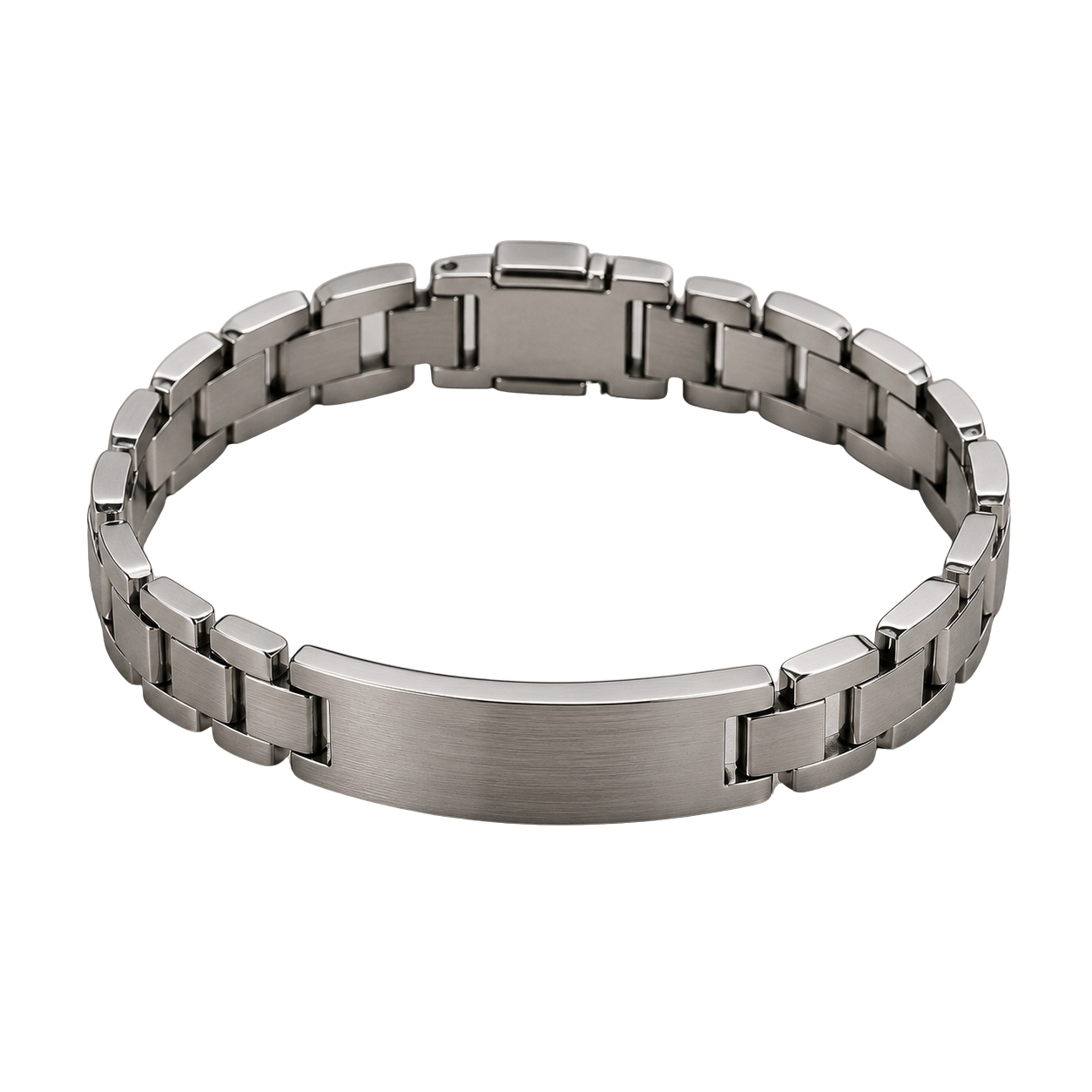 Brushed Stainless Steel Link Bracelet – Silver | Hensky Thurs