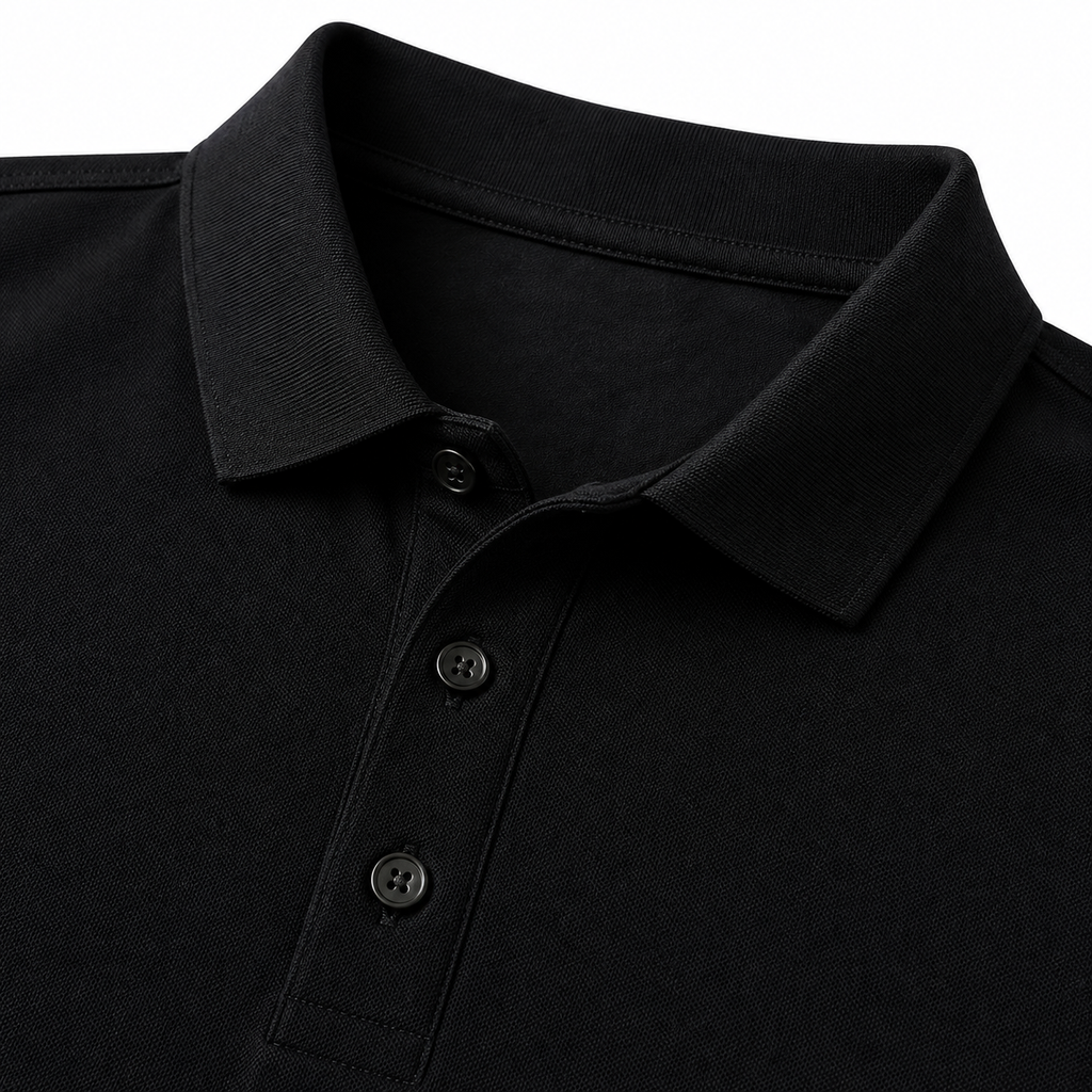 Premium Cotton Piqué Polo – Black | Hensky Thurs