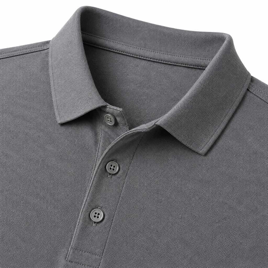 Premium Cotton Piqué Polo – Grey | Hensky Thurs