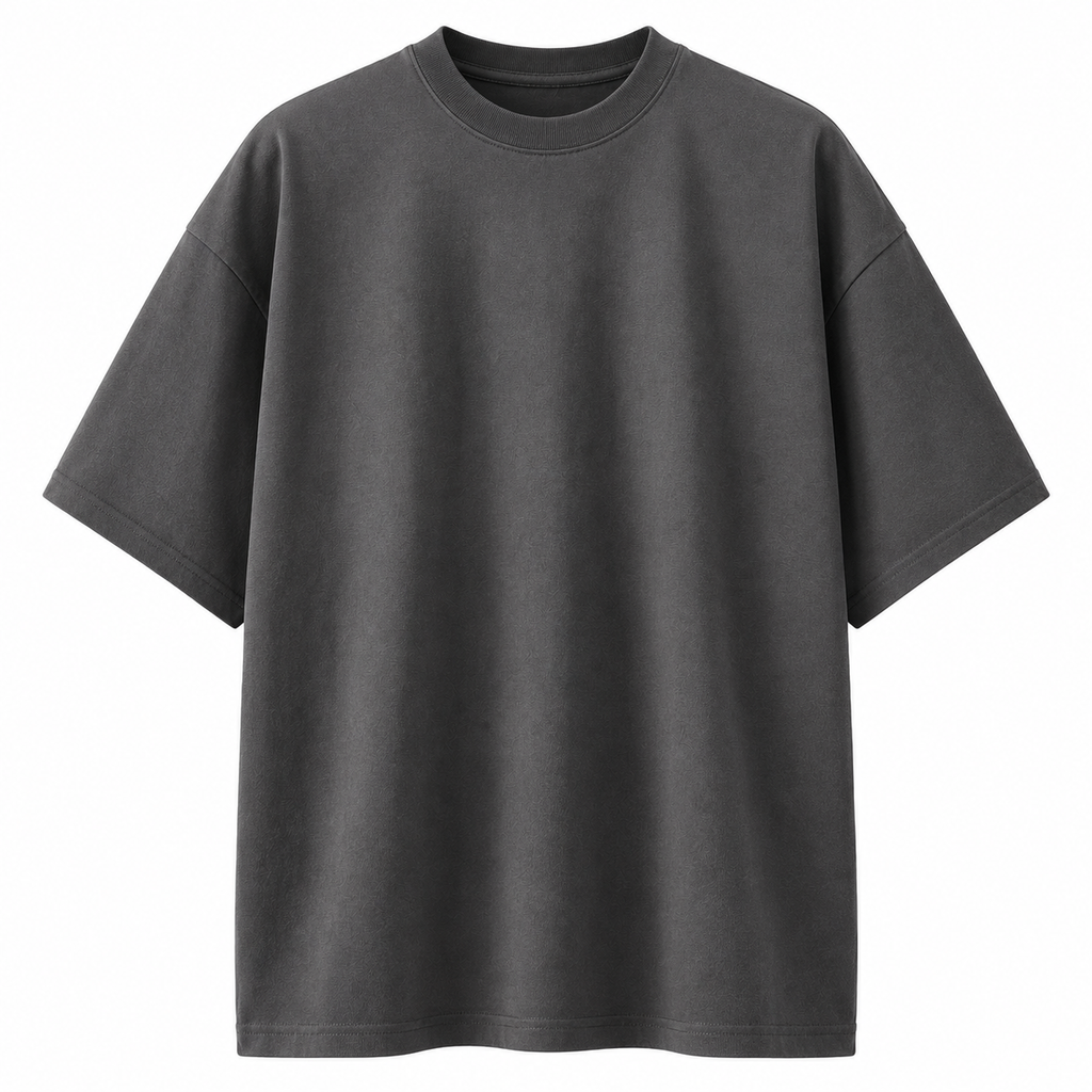 Premium Heavyweight Cotton Oversized T-Shirt – Charcoal | Hensky Thurs