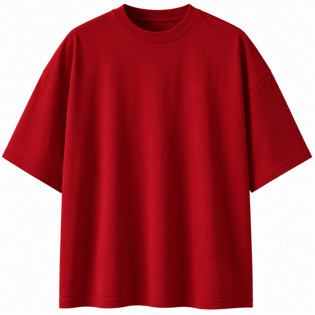 Premium Heavyweight Cotton Oversized T-Shirt – Red | Hensky Thurs